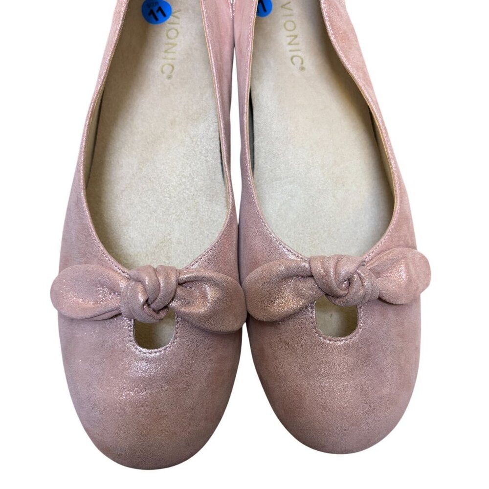 Vionic Pink Bow Knot Flats Size 11 - Picture 8 of 10